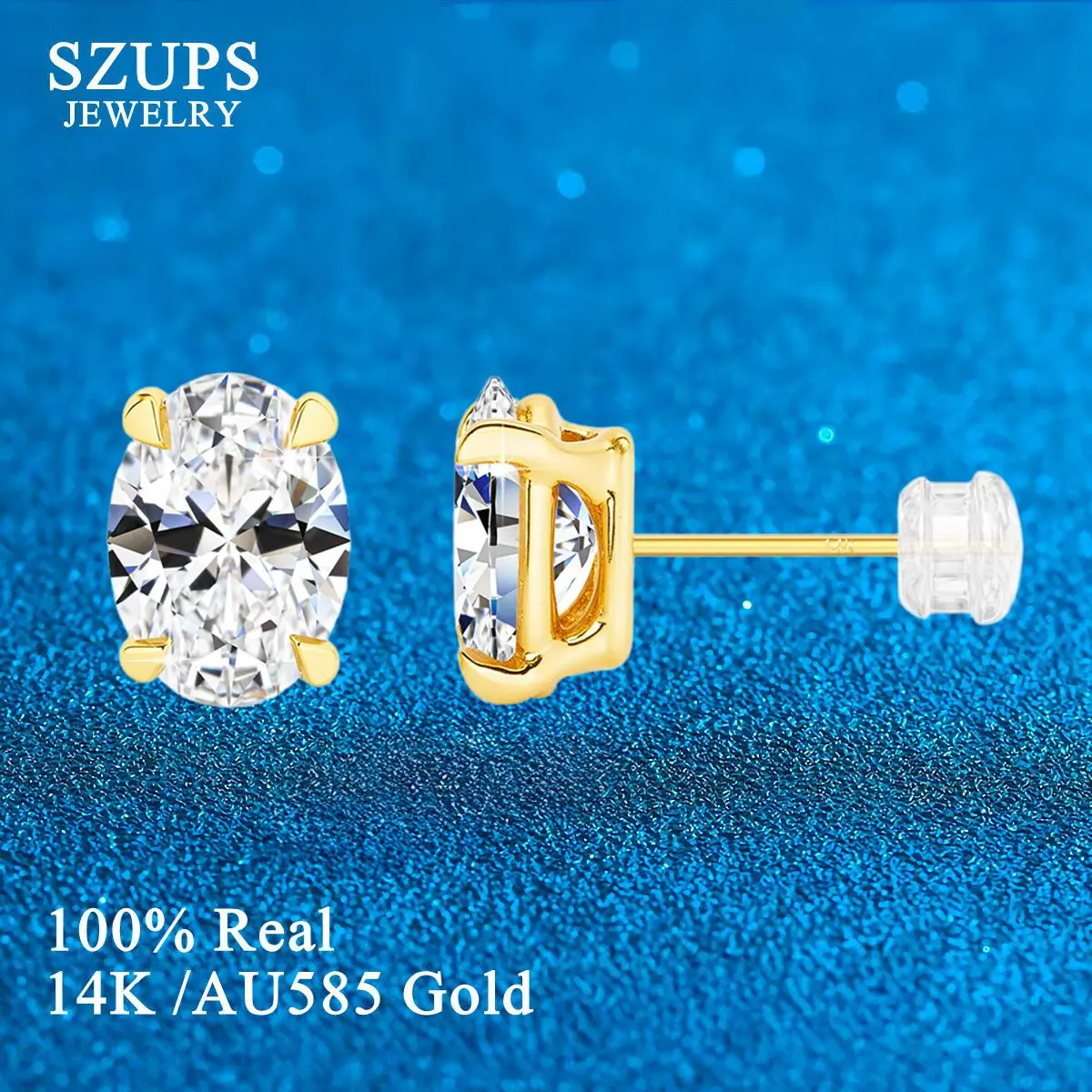 

Классические серьги-гвоздики из муассанита в форме яйца 14 карат, овальные серьги-гвоздики из натурального циркона, модные обручальные серьги-гвоздики для женщин, свадебные украшения