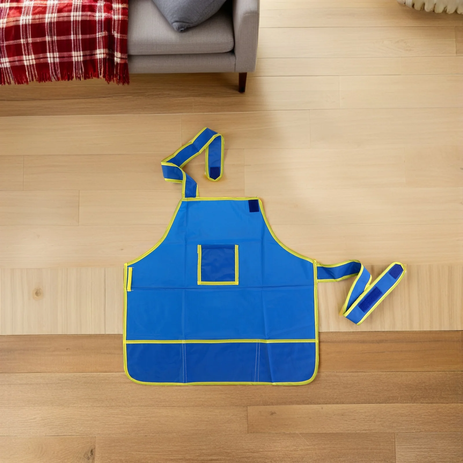 

Painting Apron Waterproof Blue Four Pockets Art Smock for DIY Drawing Craft Protection Painting Smock