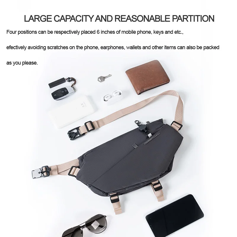 Outdoor Function Bag Sports Crossbody Pack Multifunctional Chest Bags Mobile Phone Fanny Packs Waterproof Sports Leisure Functi