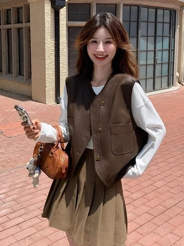 

Жилеты Жилеты Тонкие женские для женщин Зима Весна Льняной плиссированный эластичный жилет с плоской иглой Минимализм Простота Смешанный