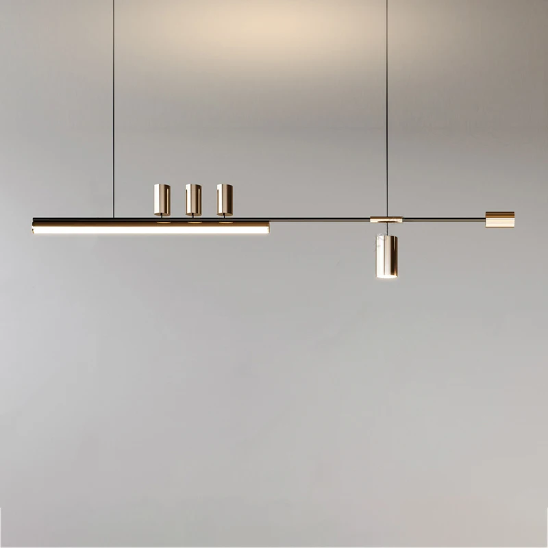 Modern Light Luxury Simple Dining Room Pendant Lamp High Level Sense Slotted Bar Counter Kitchen Interior Decoration Lighting