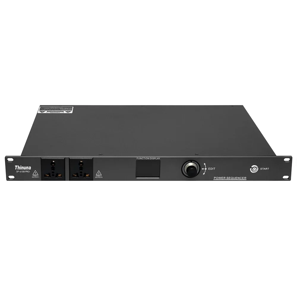 SP-6108 PRO 1U Rack Mount Universal Power Conditioner 8-Channel 30A Power Sequencer Controller with LCD Color Display