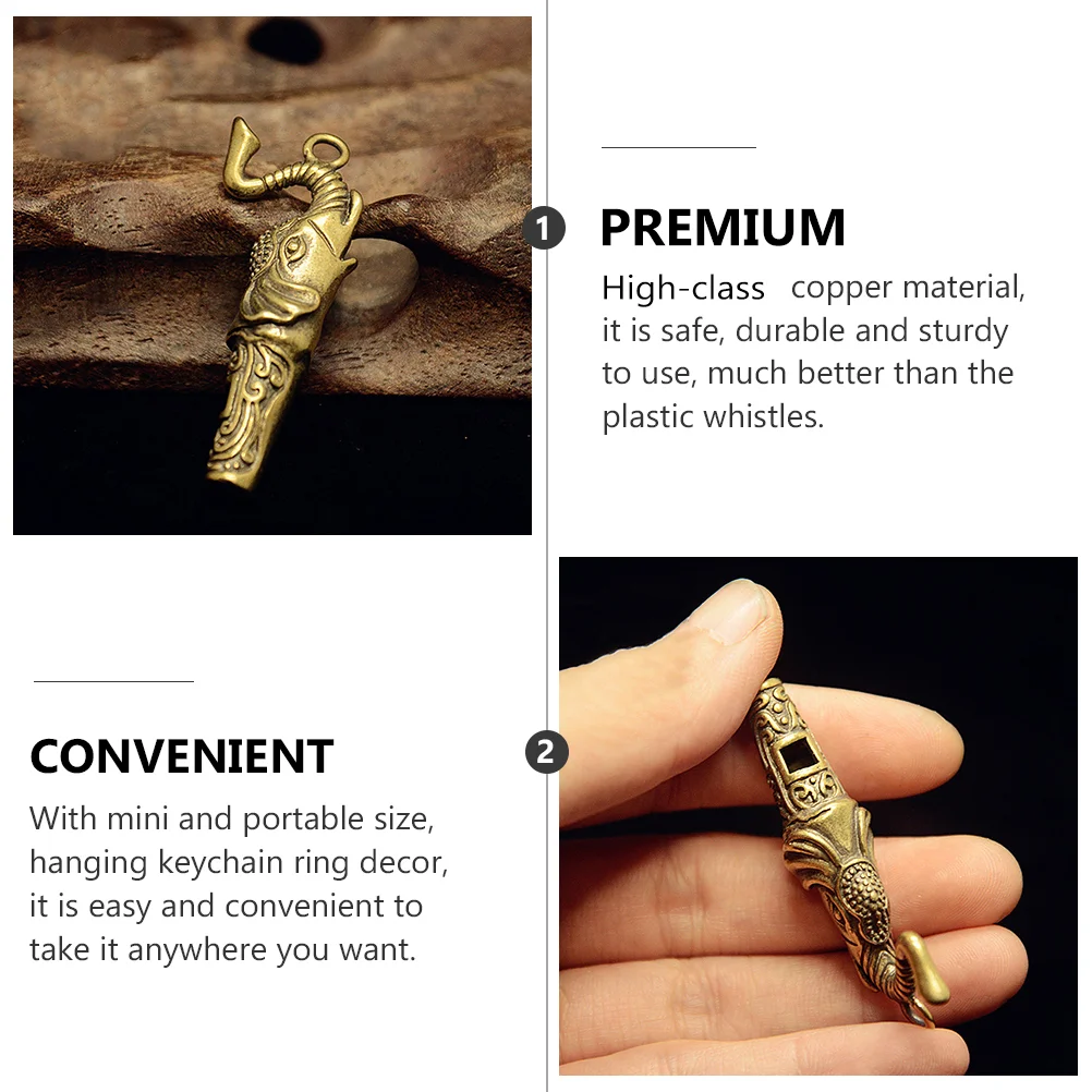 3 Pcs Elephant Whistle Referee Emergency Whistles Outdoor Survival Small Car Key Pendant Copper Metal