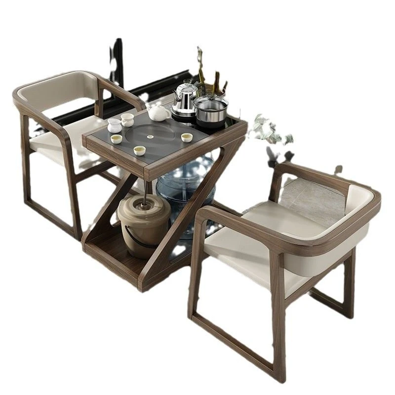 

Mobile tea table, , balcony, household solid wood tea cart, living room, sofa side, kettle, integrated small