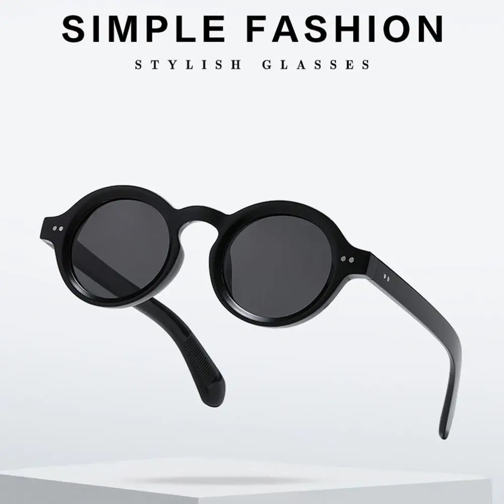 新しいレトロなラウンドフレームサングラストレンディなファッションリベットサングラスヴィンテージ UV400 Y2K メガネ女性 & 男性用