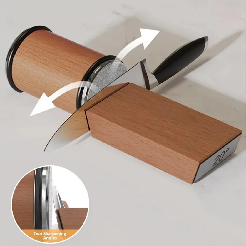 Rolling Knife Sharpener Kit For Straight Edge Roller Knife Sharpening With 15 & 20° Degree Magnetic Angle for Knives Whetstone