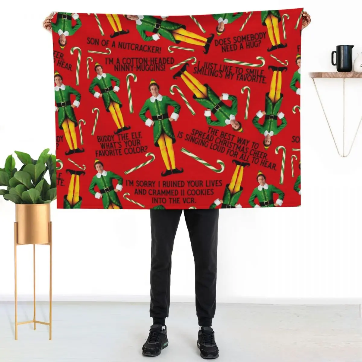 Buddy the Elf Print Throw Blanket Bed linens Thins halloween Blankets Sofas Of Decoration Tourist Soft Plaid Blankets