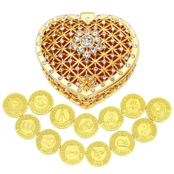 13pcs Spanish Arras Para Boda Unity Coins For Wedding Set With Heart Gift Box Ceremony Bride Favors Jewelry