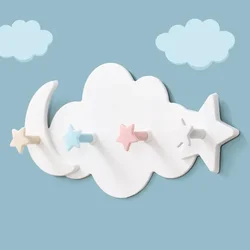 1Pc Cloud Star MoonShaped Hooks Nail-free Wall Clothes Hooks Room Decorative Key Hanger Wall