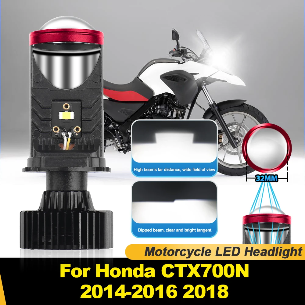 

1Pc Canbus No Error LED Motorcycle Headlight 6000k White Projector Lens Moto Lamp 12V For Honda CTX700N 2014 2015 2016 2018