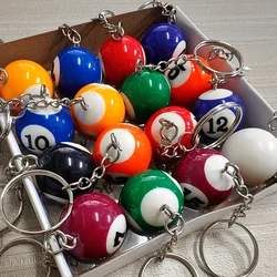Floatable Mini Billiard Ball Keychain- Sporty, Secure Split Ring Key &Bag Charm, Perfect Gift for Pool Enthusiasts