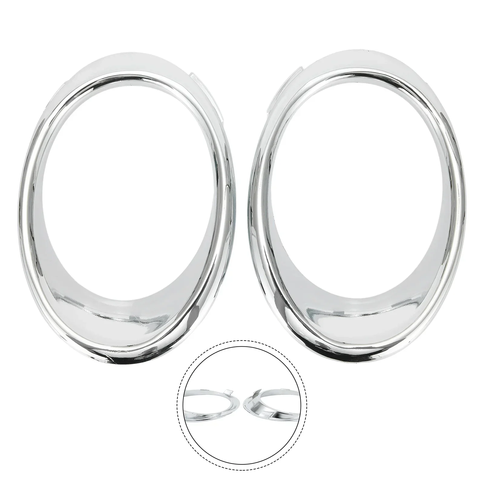 Chrome Fog Lamp Bezel Trim Ring Left & Right Trim Ring For Ford Fusion 2013-16 Horizontal Billet Lamp Bezel Chrome Newest