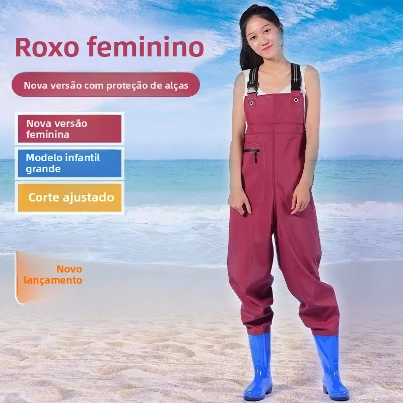 女性用ワンピーススーツ-防水釣り用オーバーオール-溝探検スーツ-魚介類採取用衣類-pvc素材