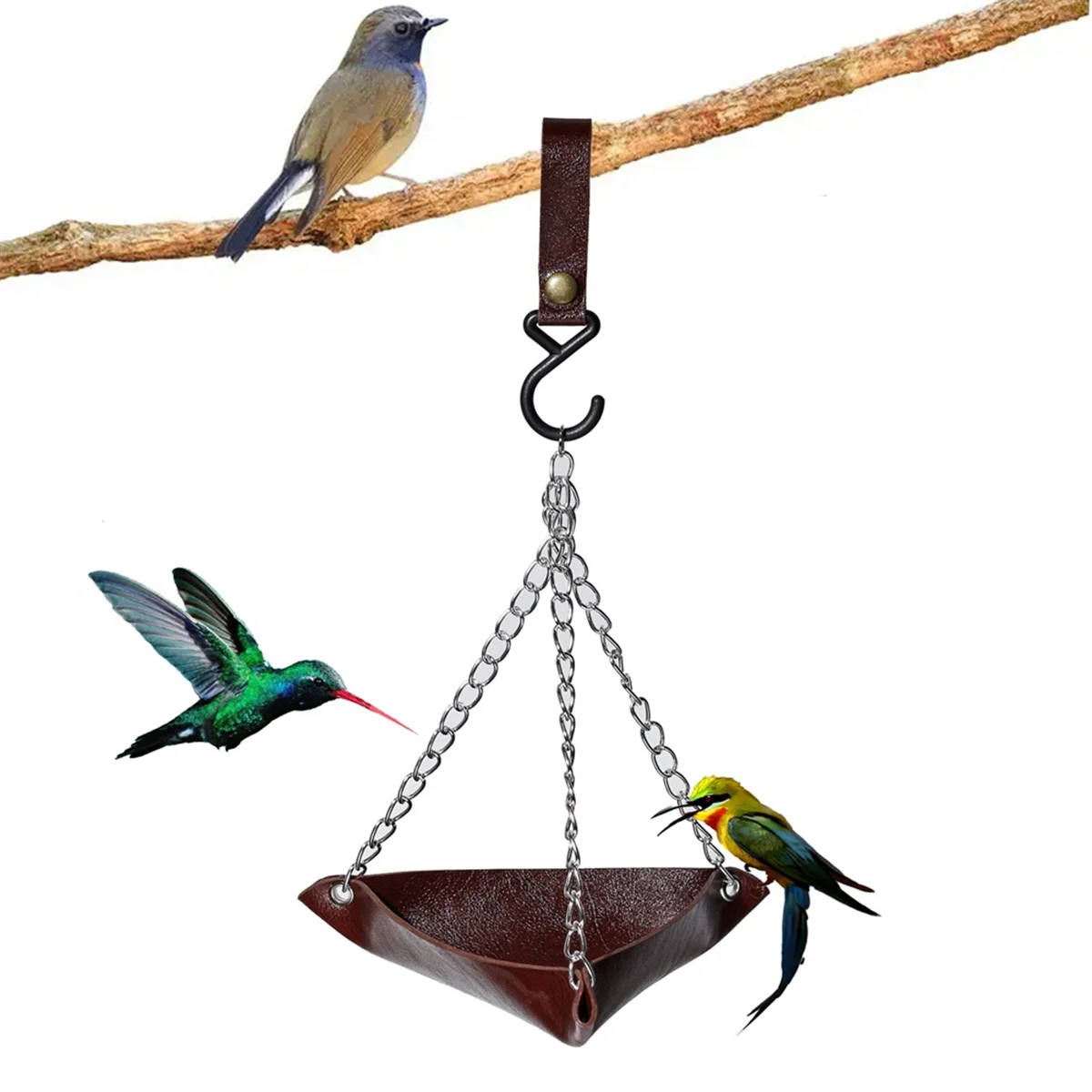 

Bird Feeder Bird Feeder Tray Hanging Bird Water Tray Garden Bird Feeder Outdoor Patio Hanging Bird Feeder BrownJAS