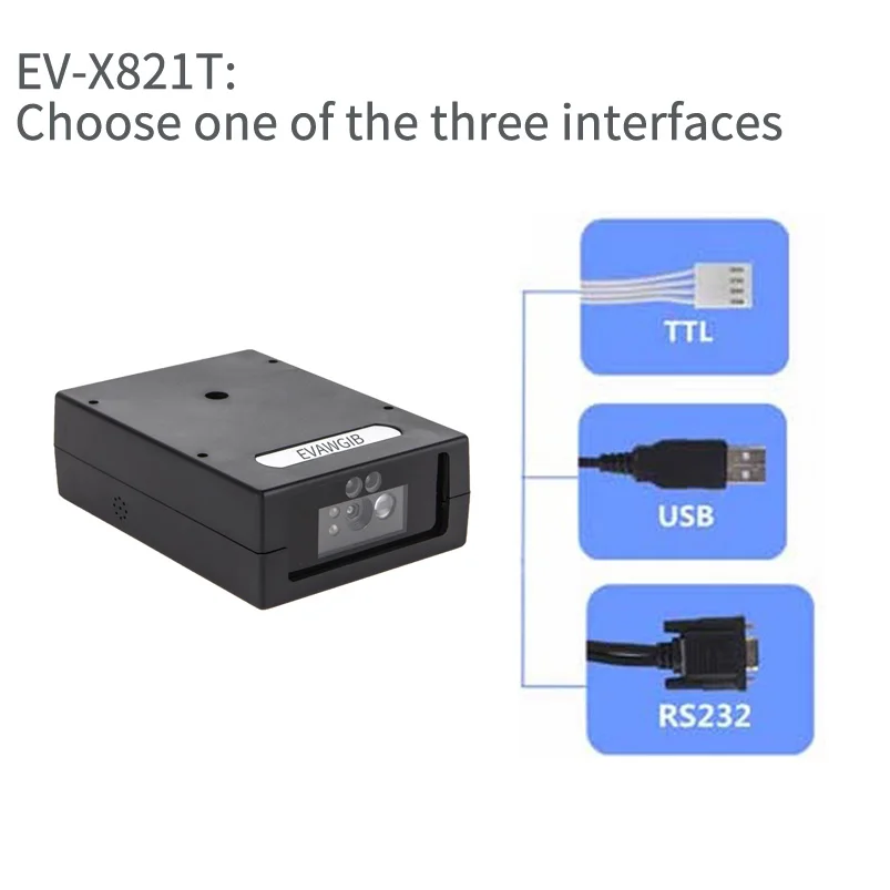 EVAWGIB TTL RS232 Serial USB Barcode Scanner CCD/2D/QR Self-Inductio barcode Reader Mini Automatic Scan Module Mobile Payment