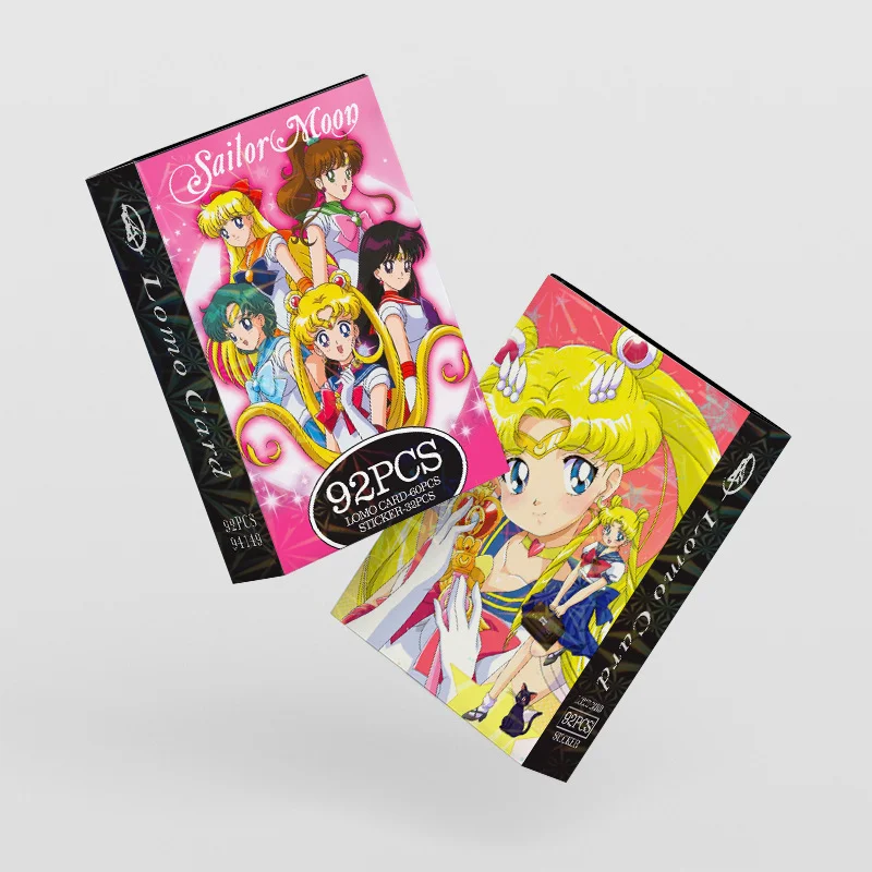 92pcs Sailor Moon Lomo Cards Photocard Double Sided Tsukino Usagi Stickers Anime Print Album Photo Card Collection Postcard Gift