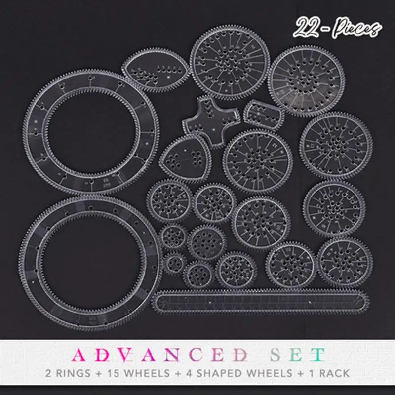 Spiral Graph Art Kit Clear Circle Ruler For Drawing DIY Arts And Crafts Supplies To Make Cards Bookmarks Holiday Decorations