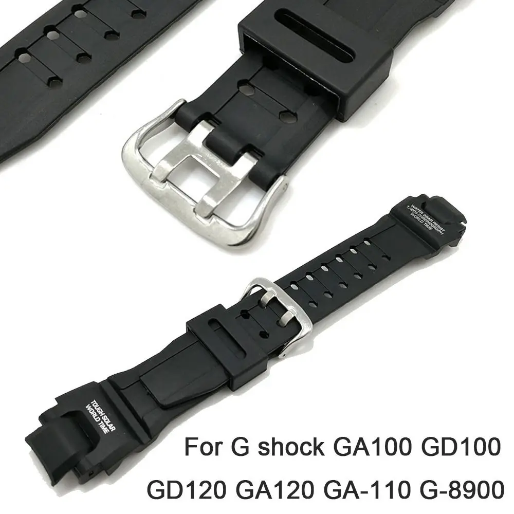 Sports Silicone Strap Men Women Pin Buckle Soft Watchband Watch Band for C-asio G shock GA100 GD100 GD120 GA120 GA-110 G-8900
