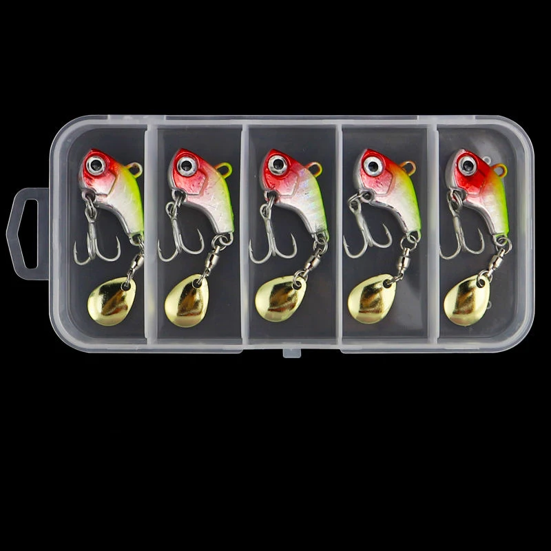 5 Teile/schachtel Rotierenden Metall VIB Vibration Köder Spinner Löffel Angeln Lockt Jigs Forelle Winter Angeln Harte Köder Tackle Pesca