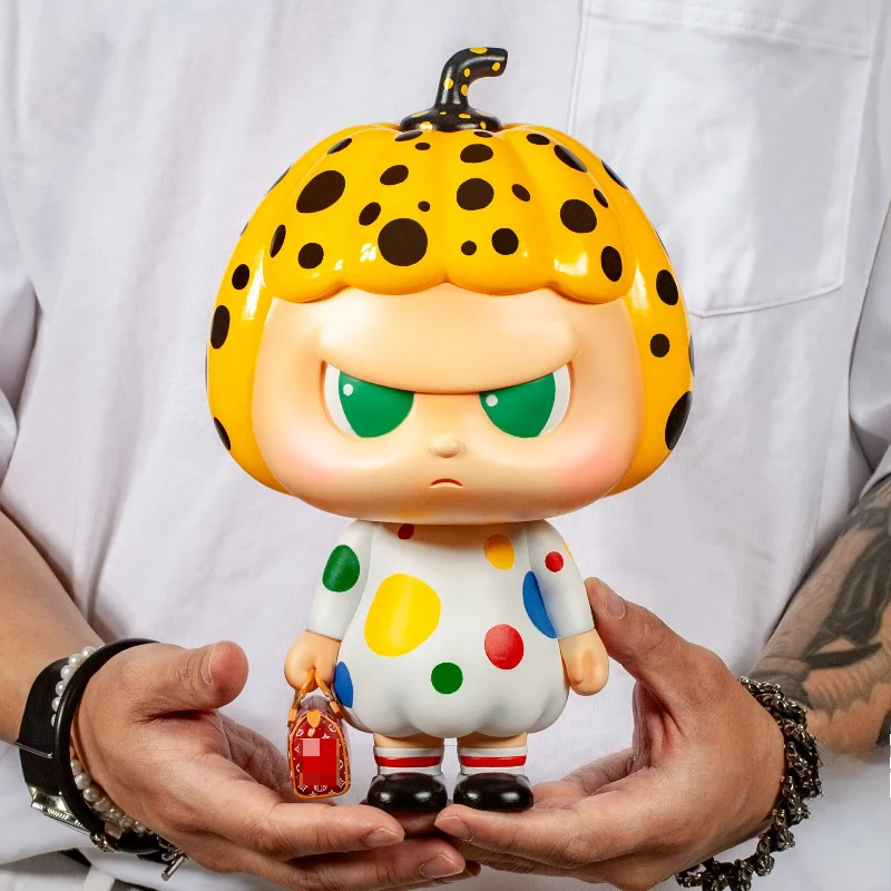 Trendy Art Decorative Desktop Doll Ornament, Yayoi Kusama Polka Dot Pumpkin Trendy Toy Figure,Creative Birthday Gift