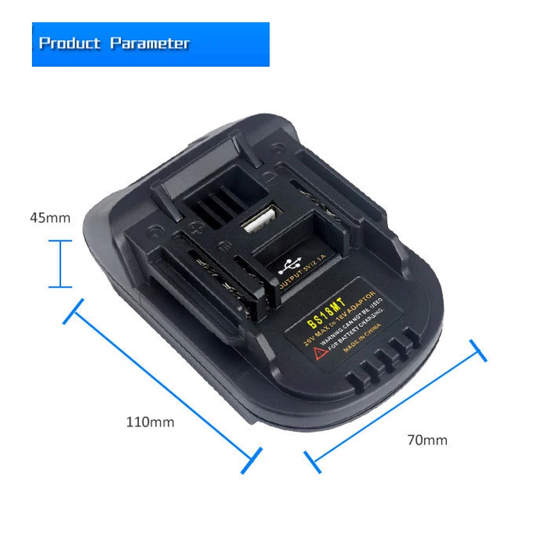 Battery Adapter USB Converter BS18MT For Bosch 18V BAT619G/620 Batteries Convert To For Makita 18V BL1860 Lithium tool converter