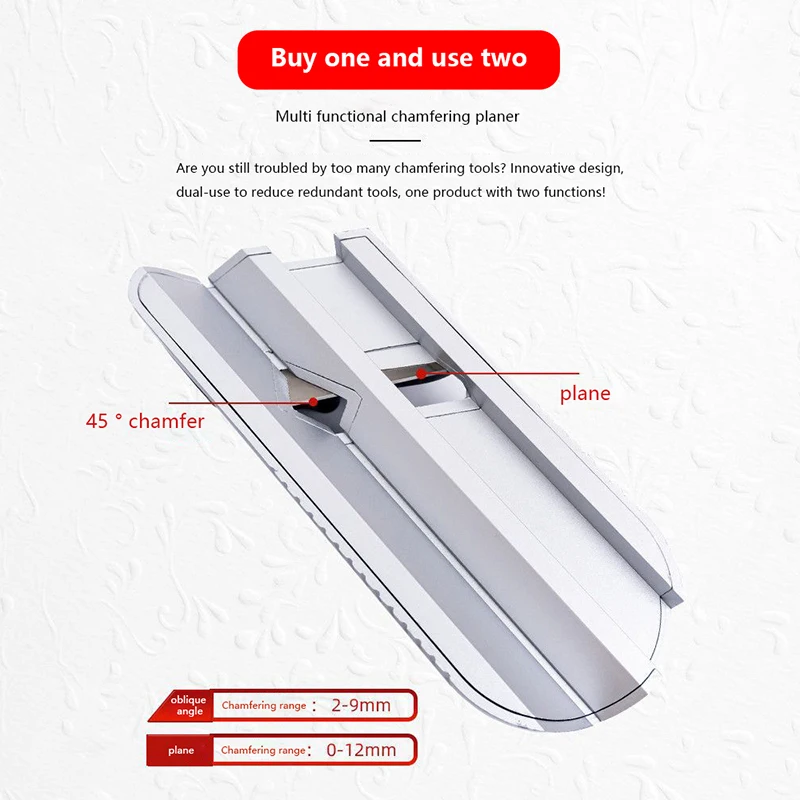 Board Planer Manual Gypsum Right Angle Tool Woodworkin Gypsum Board V-shaped Chamfer Bevel Double Groove 45 Degree Trimming Tool
