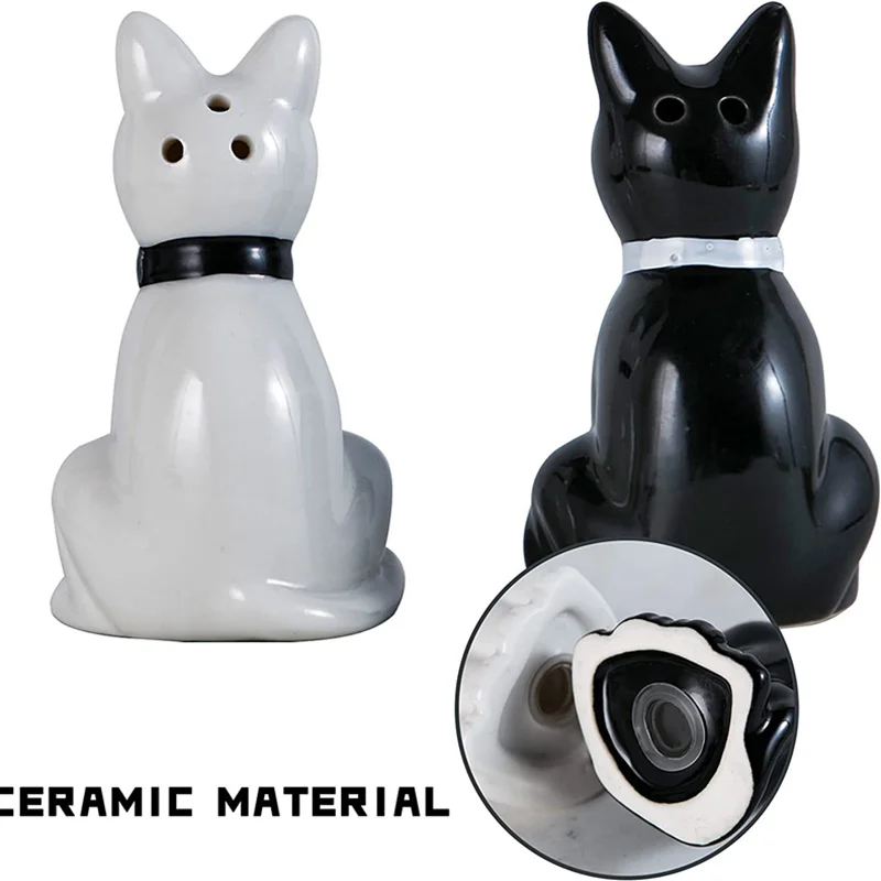 2PCS Salt and Pepper Shakers Set Salt Shaker Ceramic Spice Jars Farmhouse Salt Pepper Shakers Cute Kitchen Decoration Dog shape