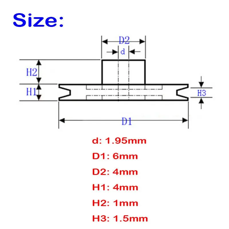 20PCS 62A Micro Mini Plastic Pulley Wheel 2*6mm Small Pulley Gear Timing Wheels Dia.6mm Shaft Dia. 2mm Motor Toy Model