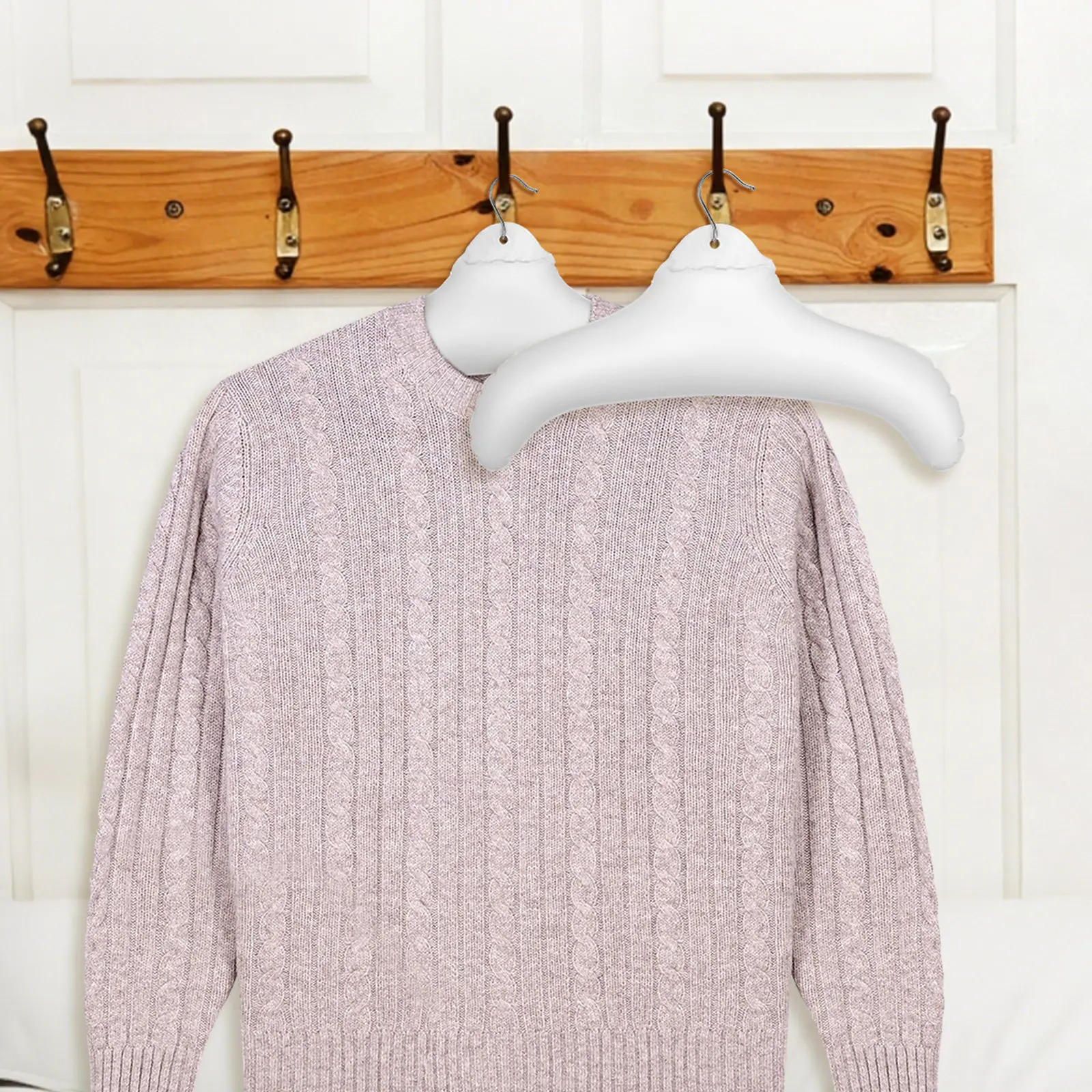 5 Pcs Clothe Fabric Inflatable Drying Rack Hanger Folding Hangers Black Clothes