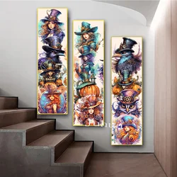 Strega gotica corvo e gufo 5D pittura diamante fai da te 2023 nuovo mosaico ricamo multicolore regalo di Halloween decorazione della casa natale