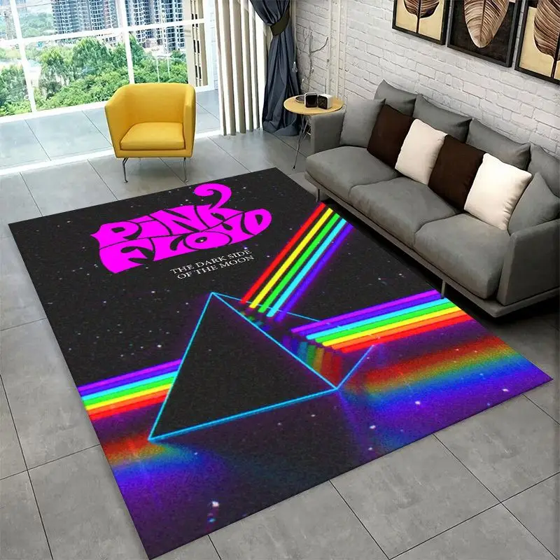 Music Pink F-Floyd Rock Band Non-Slip Area Rug for Living Room,Bedroom,Playroom,Soft Carpet Floor Mat Home Decor Rug  Room