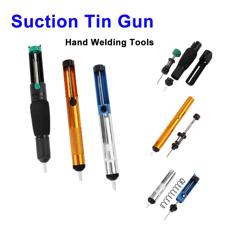 Manual Vacuum Strong  Suction Tin Gun Hand Welding Tools Anti-Static Aand Non-Slip, All Aluminum, Semi-Aluminum