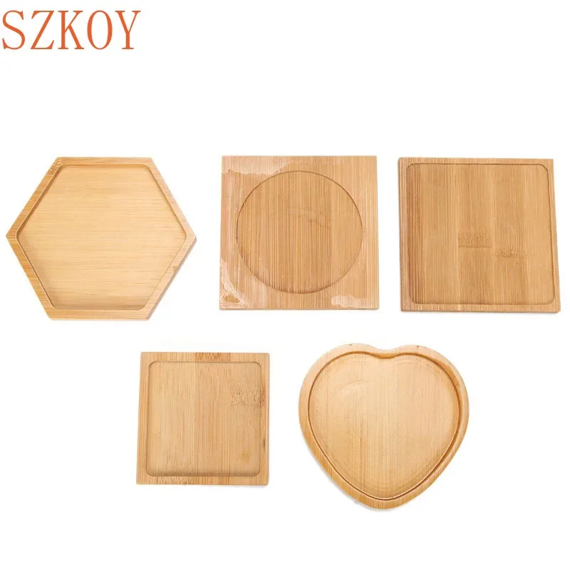 1PC 8 Design Flower Pot Holder Fleshy Bonsai Pad Bamboo Tray Wooden Flowerpot Tray Home Office Decor Sadzarka Doniczki Mata Stojak