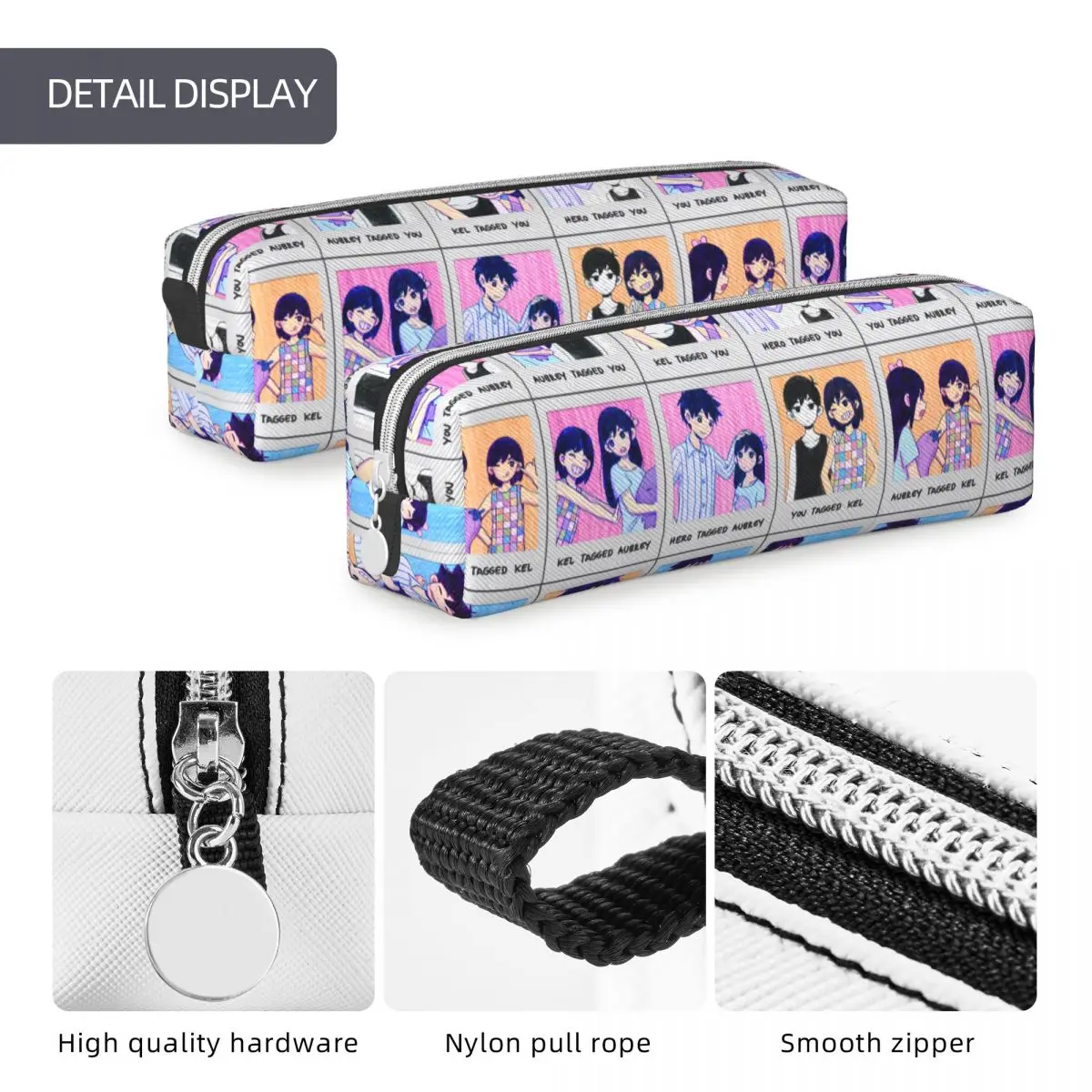 Omori Hero Sunny Basil Pencil Cases Cartoon Horror Pencilcases Pen for Student Large Storage Bag Student School Gifts Stationery