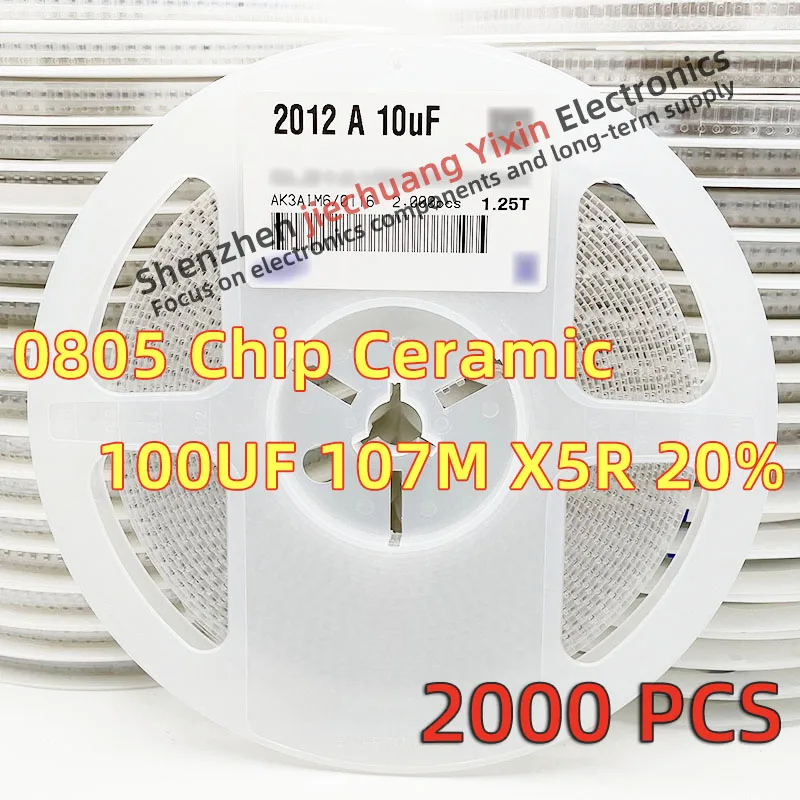 

Chip Ceramic Capacitor 0805 100UF 6.3V 107M 20% accuracy X5R material 2012 Capacitance 2000pcs