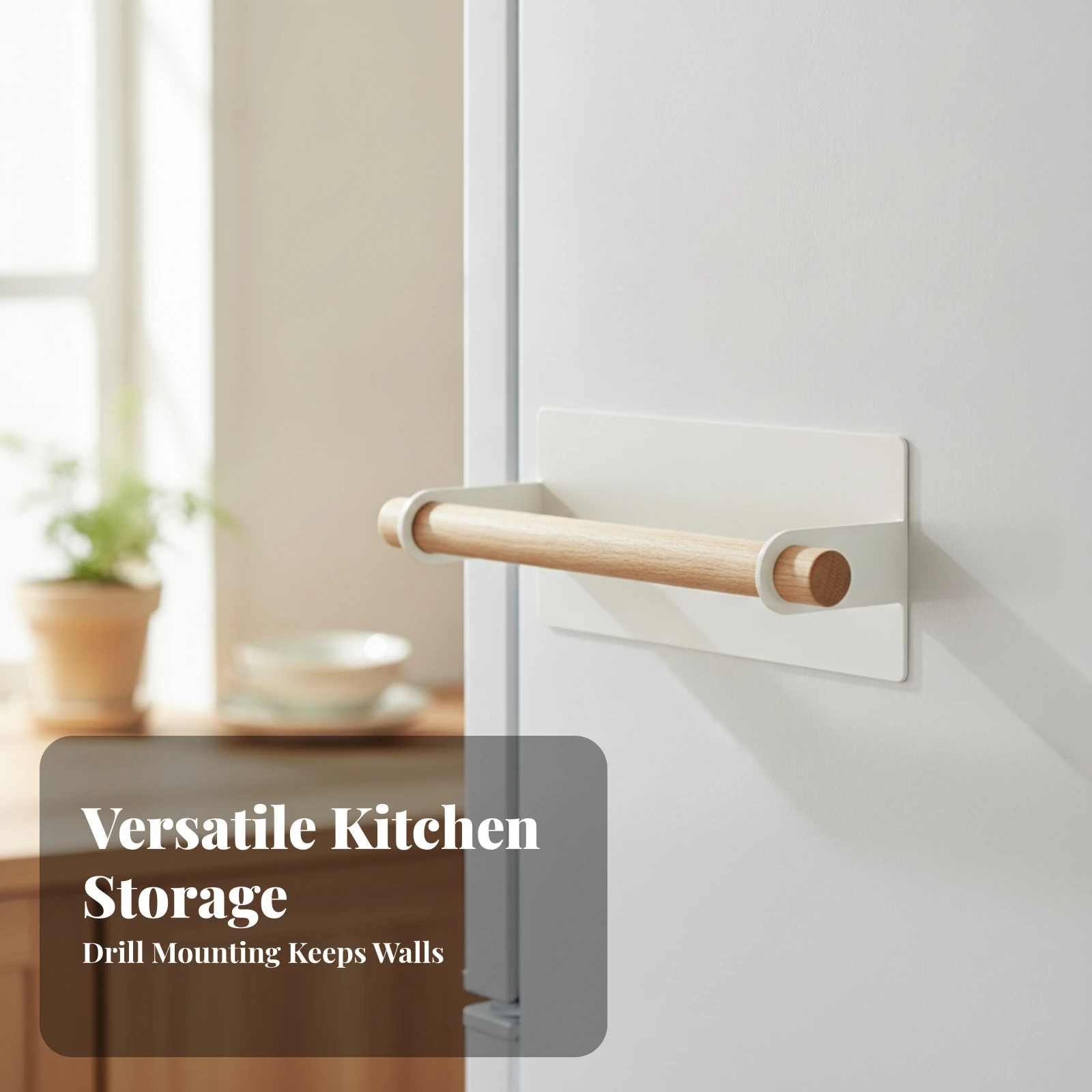 Adhesiveliberated Towel Holder with Wooden Rod Strong Adhesiveliberated Towel Bar with Wood Rod Organizer Powerful Detachable