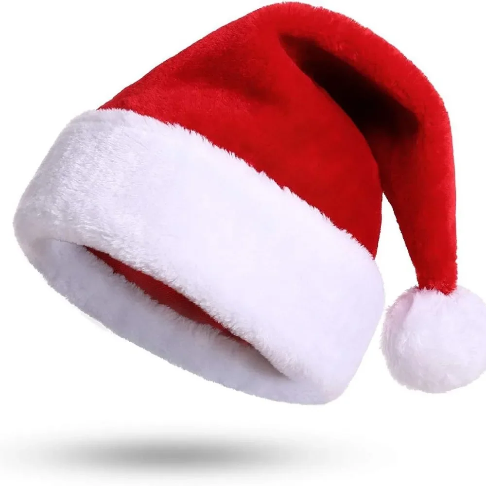 Najlepiej sprzedająca się świąteczna czapka Świętego Mikołaja - super miękka pluszowa czapka świąteczna dla dzieci i dorosłych, idealny prezent i dekoracja na przyjęcie świąteczne