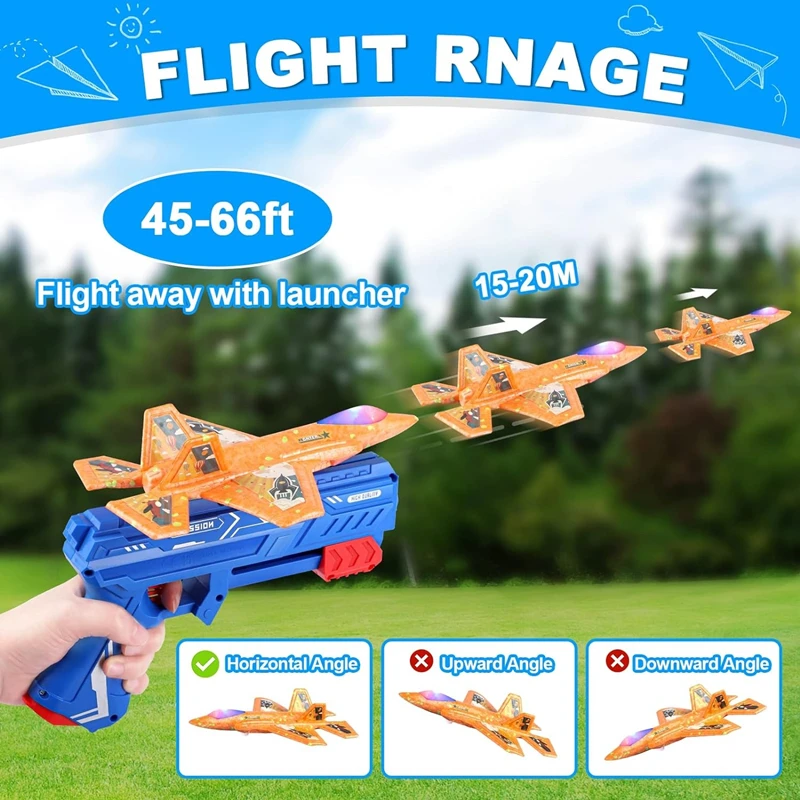 7.4 "F-35 espuma avião lançador brinquedo catapulta avião com arma de bala macia para crianças aeronaves ao ar livre brinquedos voadores presentes de aniversário