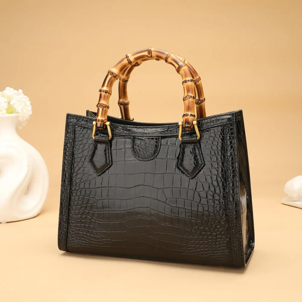 2023 New Designer Crocodile Leather Women Handbag Business Genuine Leather Lady Bag Large Capacity Shoulder Crossbody Bag 45