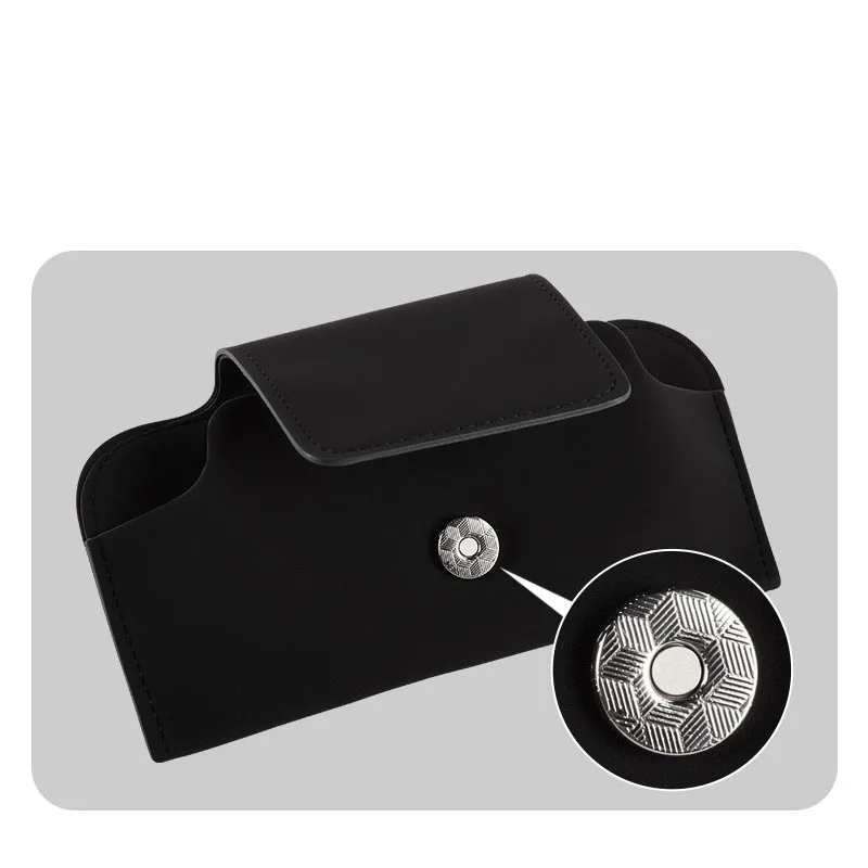 Car Sun Visor Plate Glasses Case Auto Sunshade Clamp Sunglasses Organizer Holder Suede Artificia Leather Car Glasses Storage Bag image 6