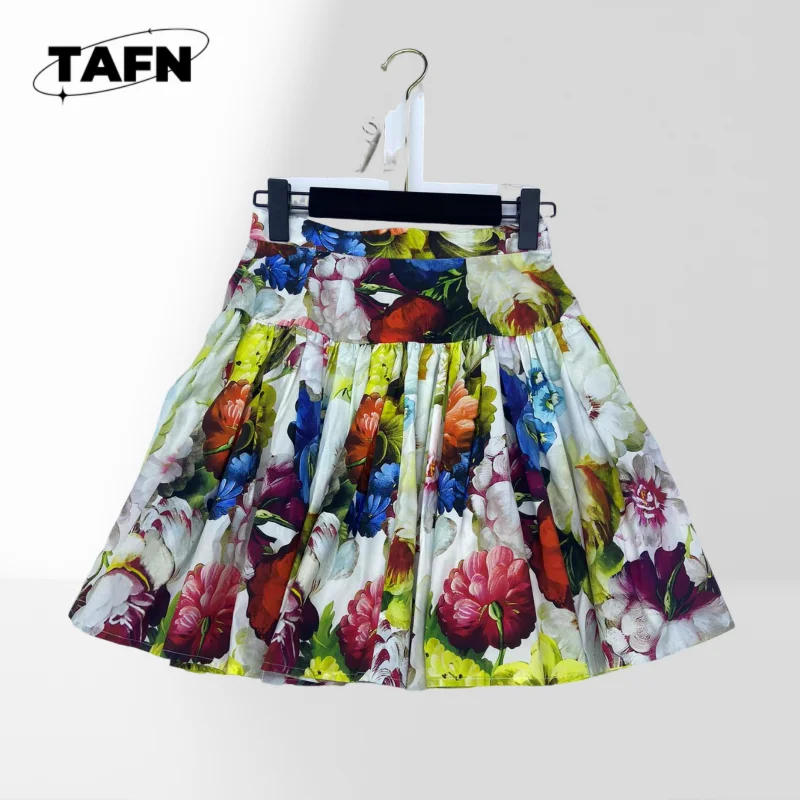 Jupe en tissu doux pour femmes, jupe trapèze décontractée, taille haute, Chic, Mini jupe décontractée pour femmes, Design esthétique élevéAH0242