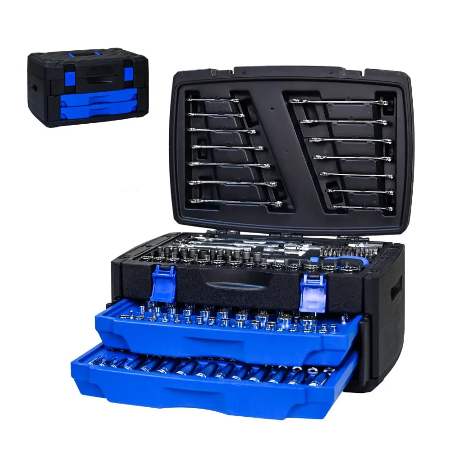 

Black Hand Tool Box With Toolset 266Pcs