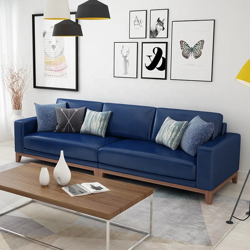 

yh-Modern Nordic Seat Leather Sofa Simple Design with Wooden Frame Metal Base for Office Hotel Use Chinese Style PU Material#