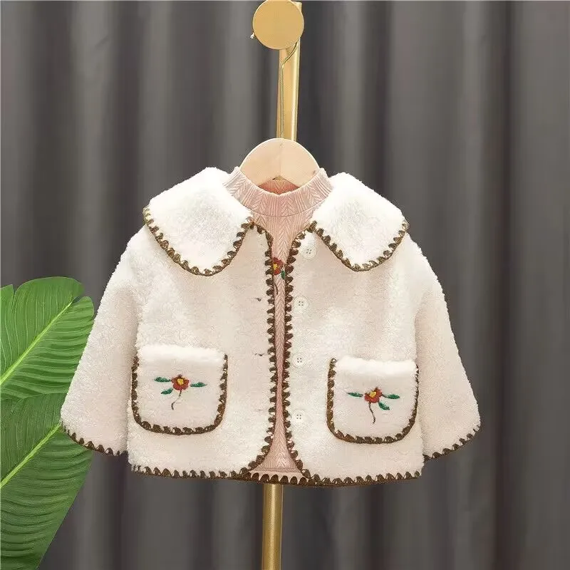 

Girls Baby Coat Autumn and Winter New Warm Jacket Children's Lamb Hair Cute Thickened Coat Kids Jackets