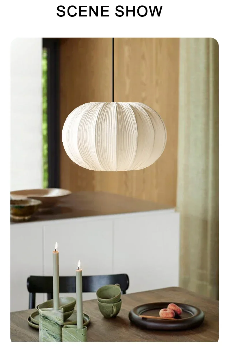 Nordic Wabi Sabi Fabric E27 LED Pendant