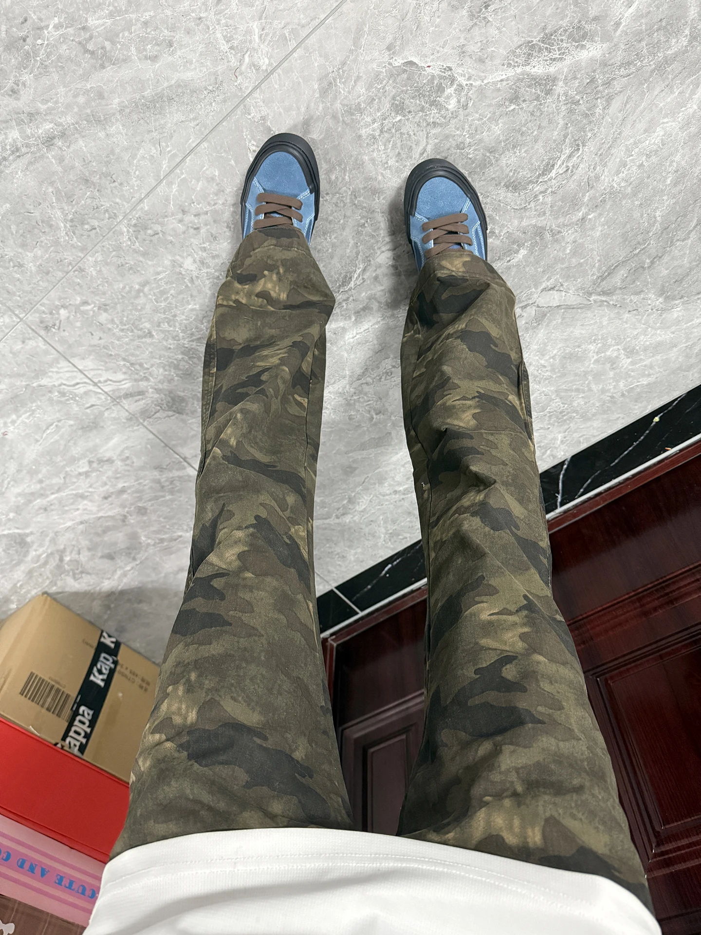 

Cleanfit Camouflage Straight Leg Jeans Men's Autumn OOTD High Waist Slimming Flared Long Trousers Casual High Elastici