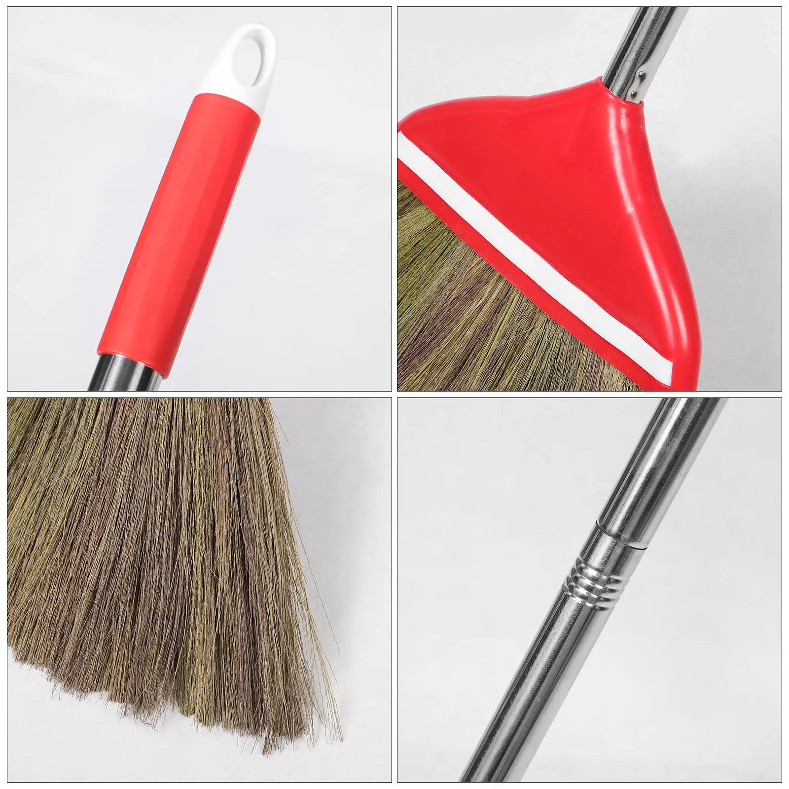 Handmade Asian Broom Soft Hand-Woven Grass Sweeper Indoor Sweeping Brush Kitchen Wood Floor Courtyard Patio Cleaning Tool
