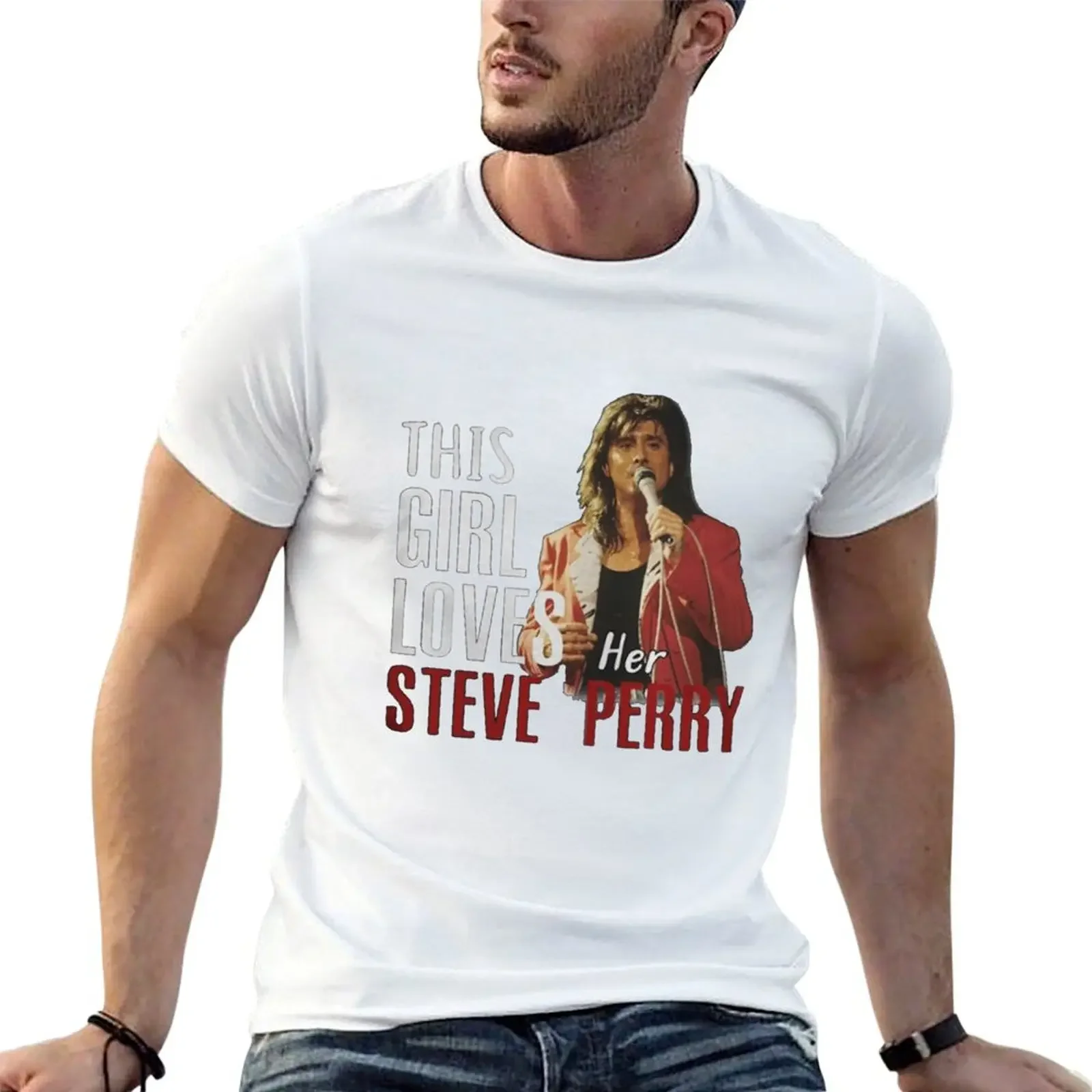 This Girl Loves Her Steve Perry T-Shirt oversized t shirt korean fashion blue archive mens champion t shirts