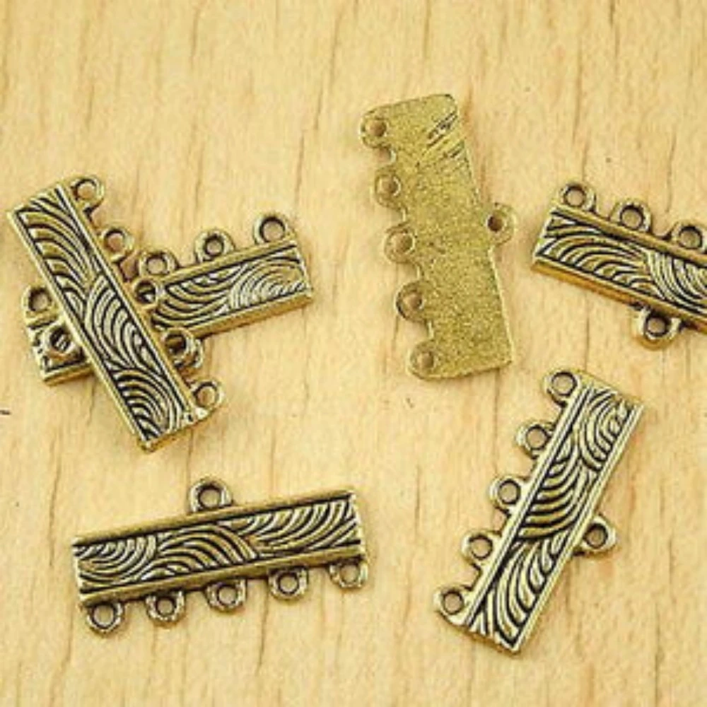 20PCS 22x10mm DARK GOLD COLOR 5-1 CONNECTOR FINDINGS H2273