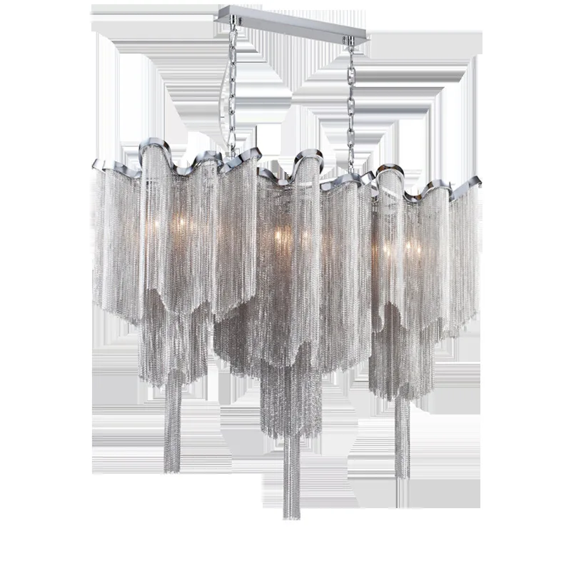 

Hotel lobby front desk European and American light luxury aluminum chandelier lamp high-end restaurant chandelier